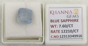 7.60/CT Natural Blue Sapphire with Govt Lab Certificate-12313D49916